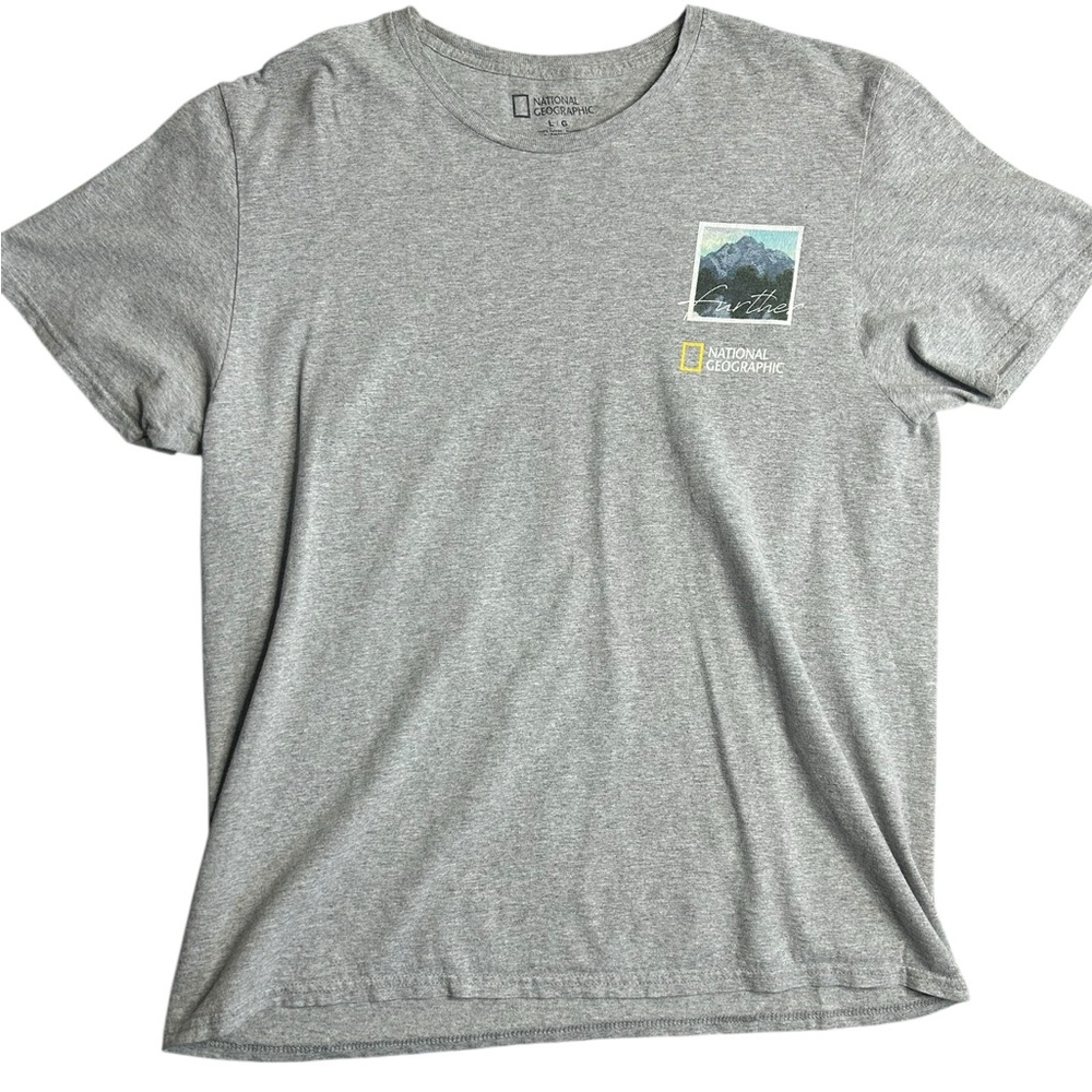 National Geographic‎ “Further” Mountain Graphic T-Shirt Gray Size Large
